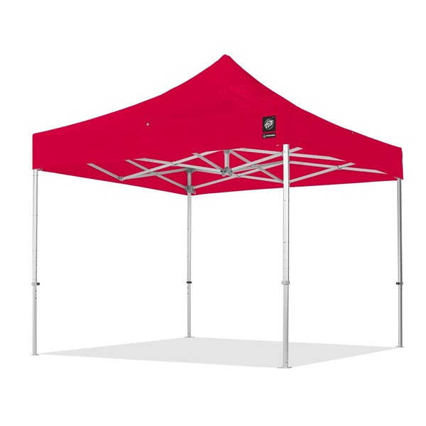 Freedom83 Shelter, 10' W x 10' L, TAA Compliant, Gray Aluminum Frame, Red Vinyl Top